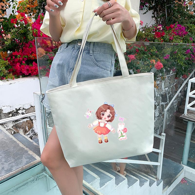 Canvas Bag Women'S Shoulder Handbag Student Tote Bag Large Capacity Hand Carry Canvas Bag