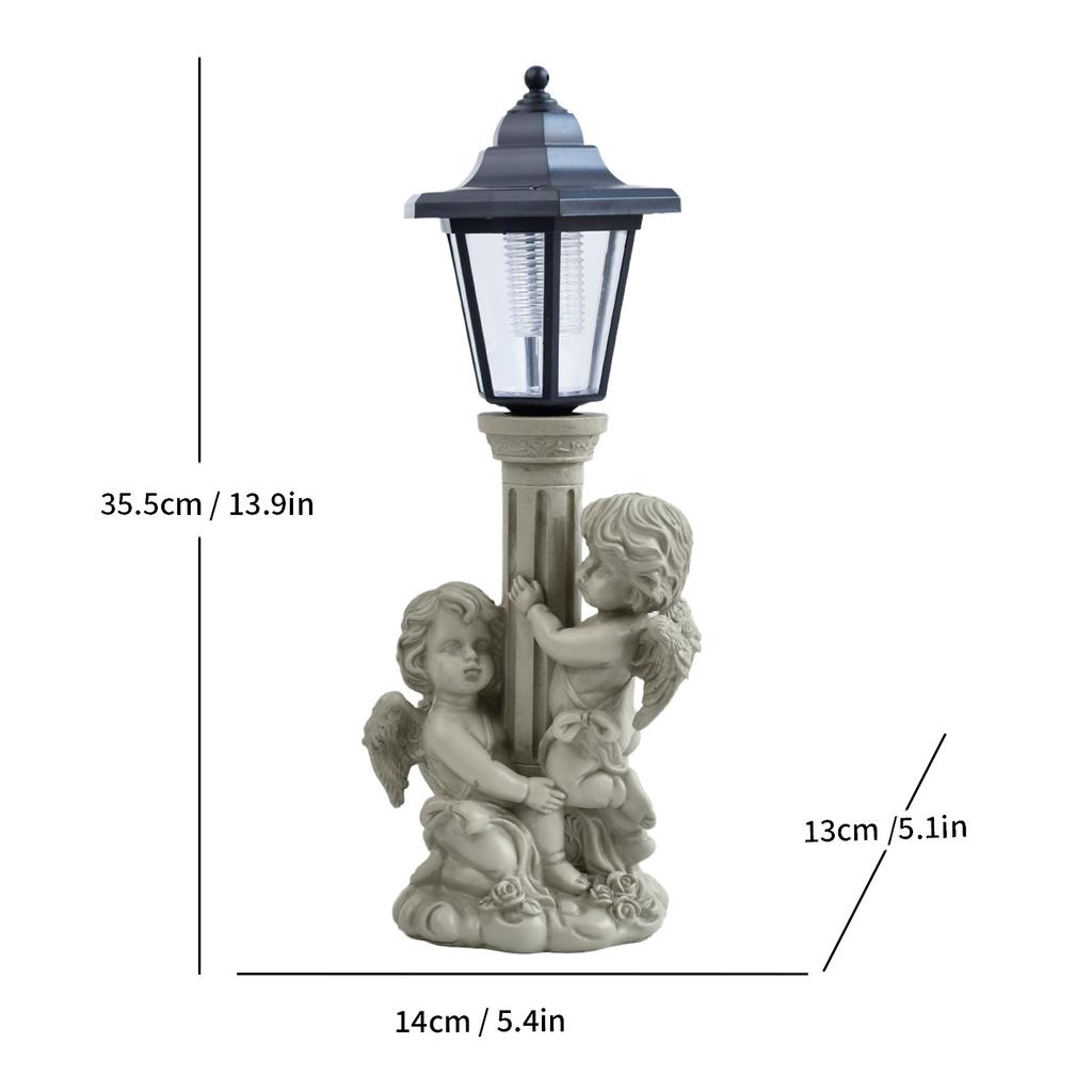 JYL TS/094,Resin Reading Angel Solar Outdoor Light Figure Statue for Garden Mini Landscape Ambient Lamp
