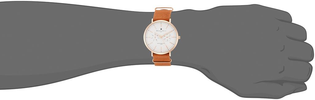 Salvatore Marra Men's Multi-Calendar Watch, Slim Type, SM15117-PGWHPG, Brown, Officially Imported