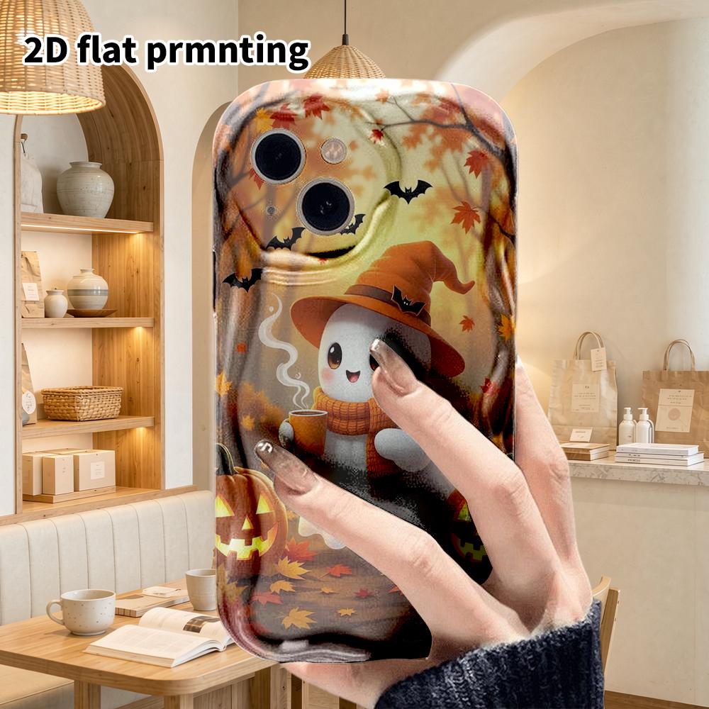 Phone Case: 2D Flat Design Suitable for iPhone 18, 17, 16, 15, 14, 13Pro Protective Cases, Couple Style, White Kitten, Christmas and Halloween Gifts