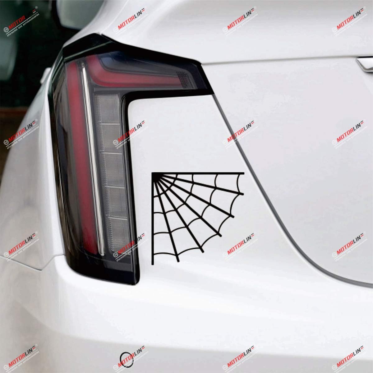 

Corner Spider Web Cobweb Decal Sticker Vinyl - 2 Pack Black, 4 Inches - No Background for Car Boat Laptop