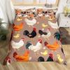 Homewish Farm Animal Duvet Cover Set 2Pcs/3Pcs Rooster Horse Highland Cow Bedding Rustic Farmhouse Quilt Cover Set