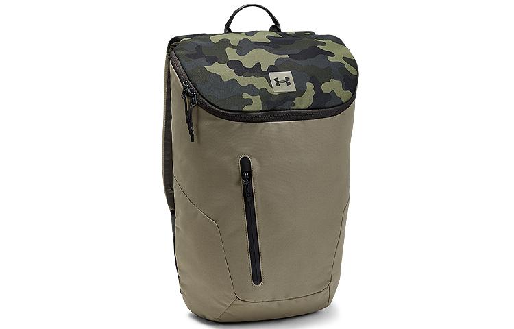 Under Armour Zip Closure Polyester Backpack Regular Unisex Gray/Camouflage 1316575-221