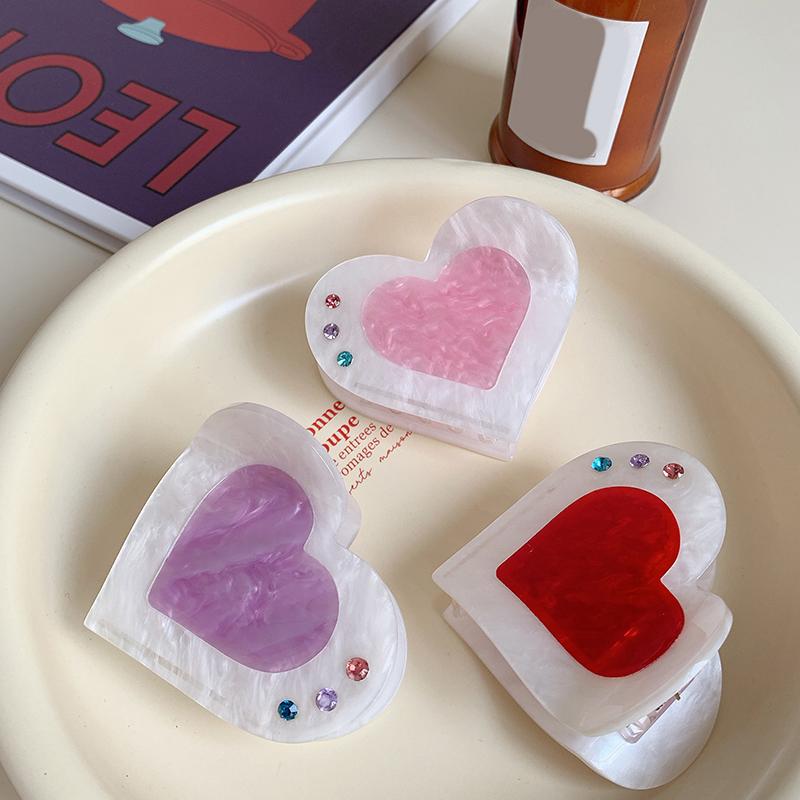 Heart Hair Clips Versatile Nonslip Heart Hair Claw For Women Girls Cute Styling Tools Sweet Hair Accessories Gifts