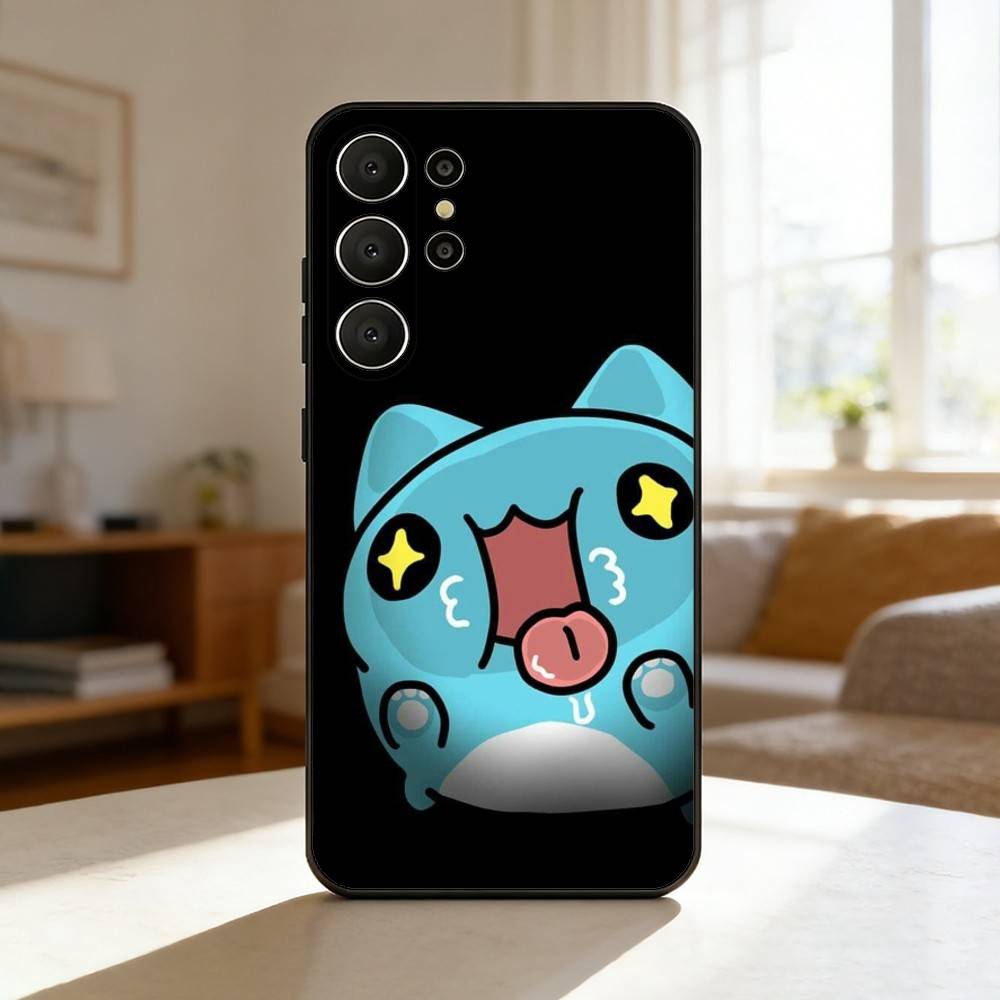 Cute B-Bugcat C-Capoo Phone Case For Samsung S26,S25,24,23,22,30,21,10,9,Ultra,Plus,Lite,Black Soft Case Samsung S21plus