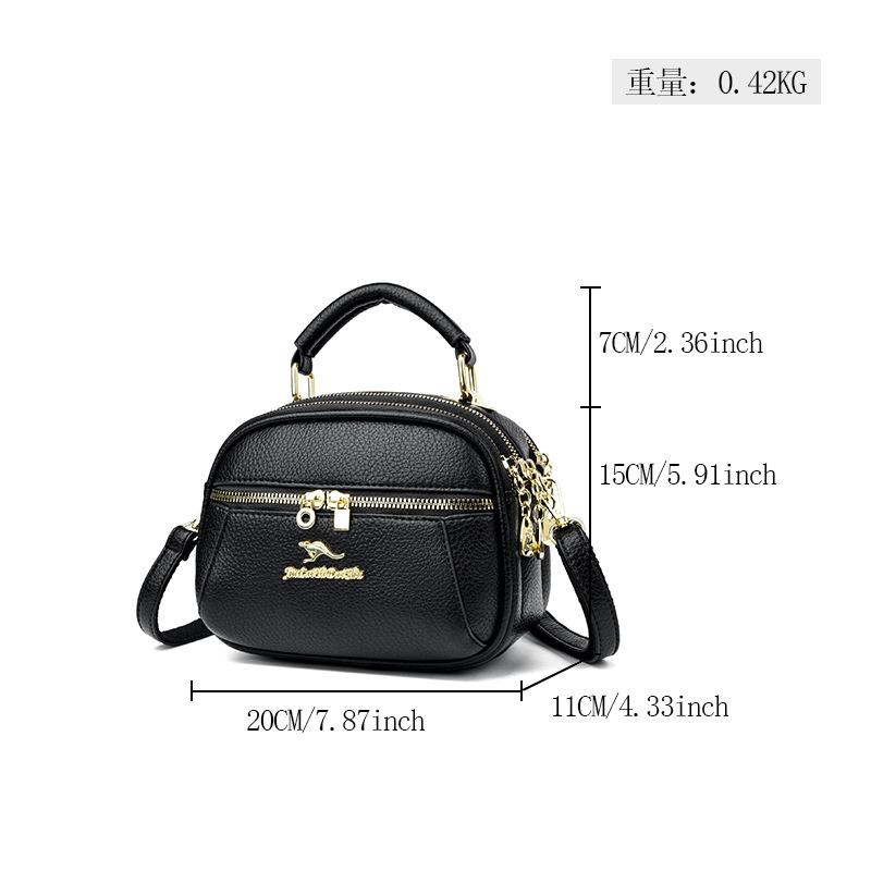 Soft leather small bag women's mobile phone bag 2025 new lightweight and versatile messenger bag fashionable and simple shoulder bag middle-aged moth