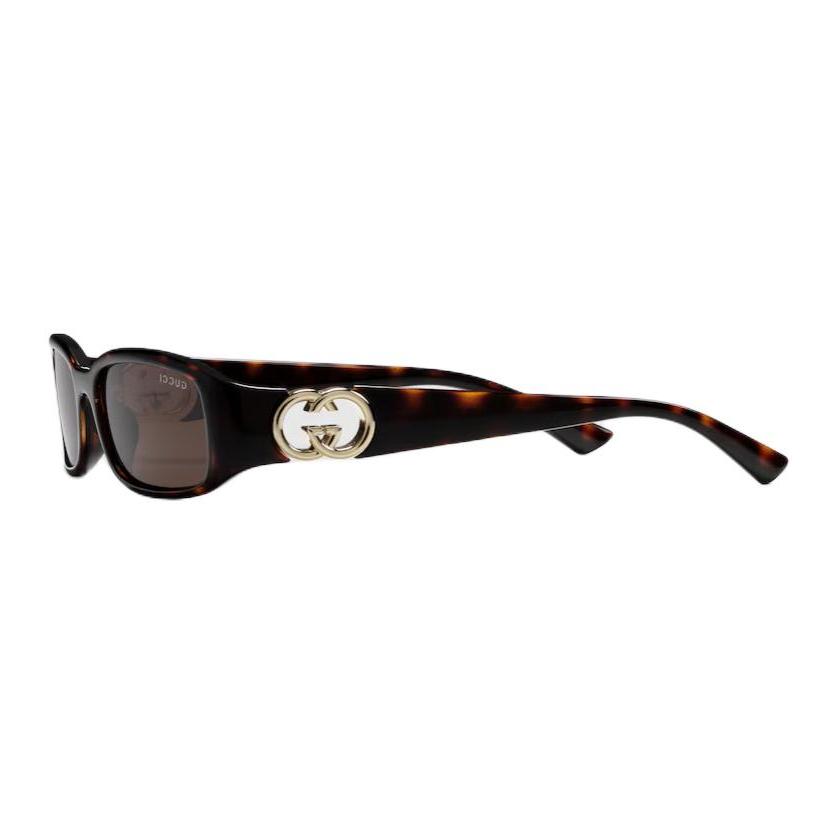 GUCCI Multicolour Design Acetate Square Sunglasses Women's Brown