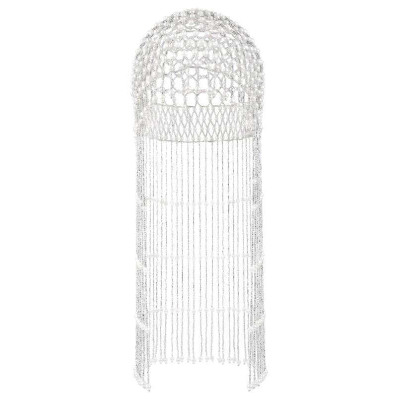 Fashion Party Pearl Net Hat Hand-woven Beaded Tassel Hair Chain Ins Style Niche Red Accessories