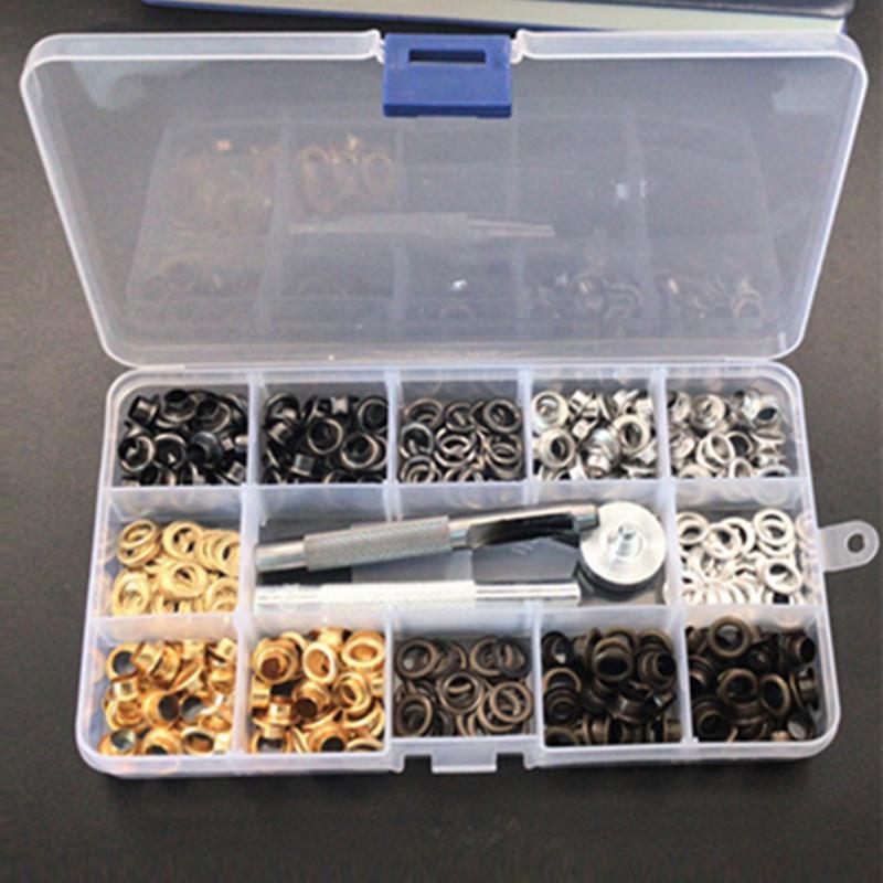 200 Sets Grommet Kit 1/4 Inch, Upgraded 4 Colors Grommets Eyelets With 3 Pcs Install Tool And Storage Box, Easy To Use For Tarps