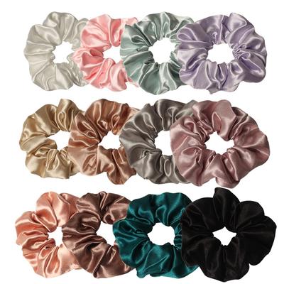 3er Pack Scrunchies für Frauen Haargummis Bänder Satin Haar-Scrunchies für Mädchen Dickes Lockiges Haar Zopfgummis Niedliche Pferdeschwänze