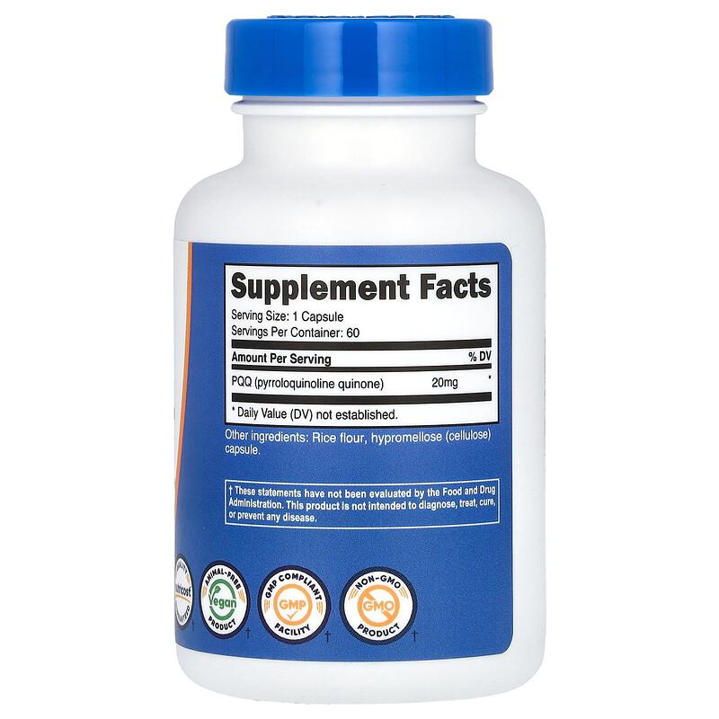 PQQ, 20 Mg, 60 Capsules