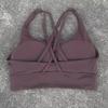 Solid Color Women Cross Back Bra Fitness Underwear Soft Fitness Sport Bra Top Gym Yoga Athletic Workout With Chest Pad