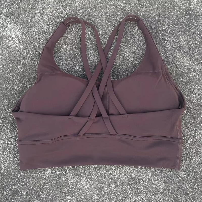 Solid Color Women Cross Back Bra Fitness Underwear Soft Fitness Sport Bra Top Gym Yoga Athletic Workout With Chest Pad