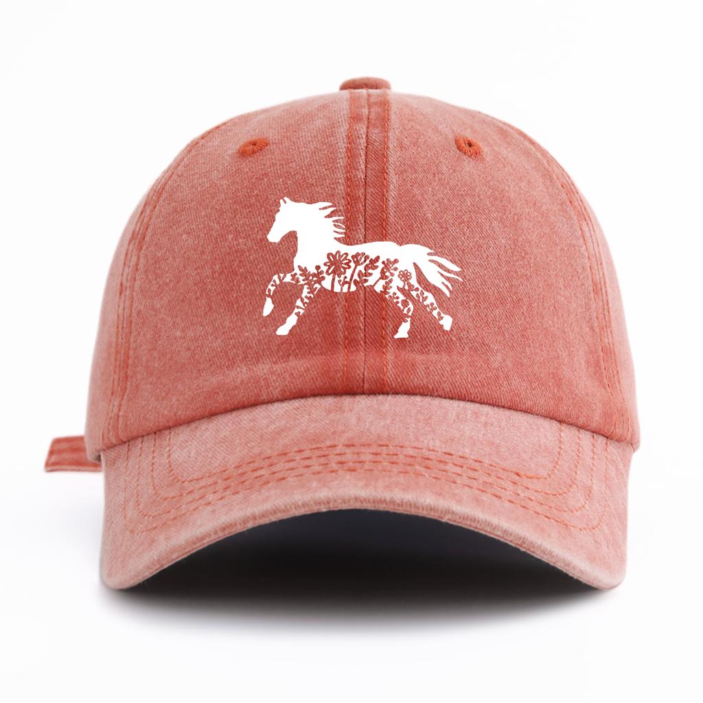 1pc Pinting Horse Print Washed Baseball Cap for Adults  Minimalist Retro Style Casual Soft Adjustable Dad Hat Perfect As Gift