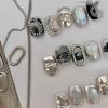 6 Grids Rock Style Nail Art Chains Mixed Metal Accents Classic Gothic DIY Nail Jewelry Accessories