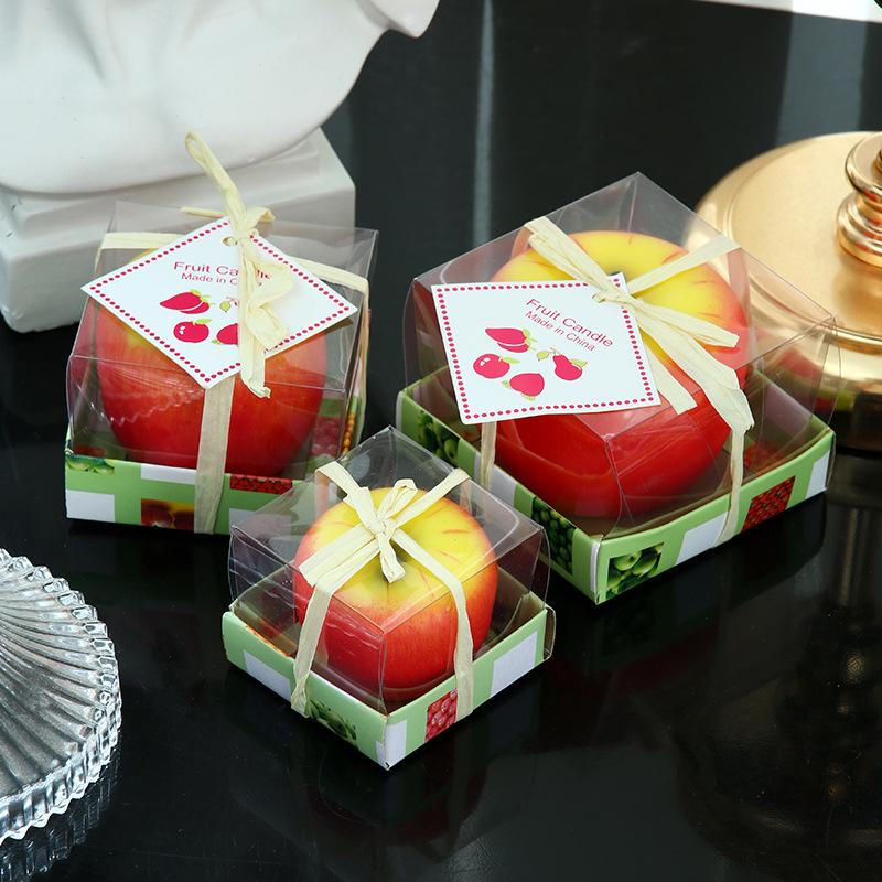 Christmas Gift Simulation Red Apple Candle Birthday Party Peace Fruit Candle New Year's Day Gift