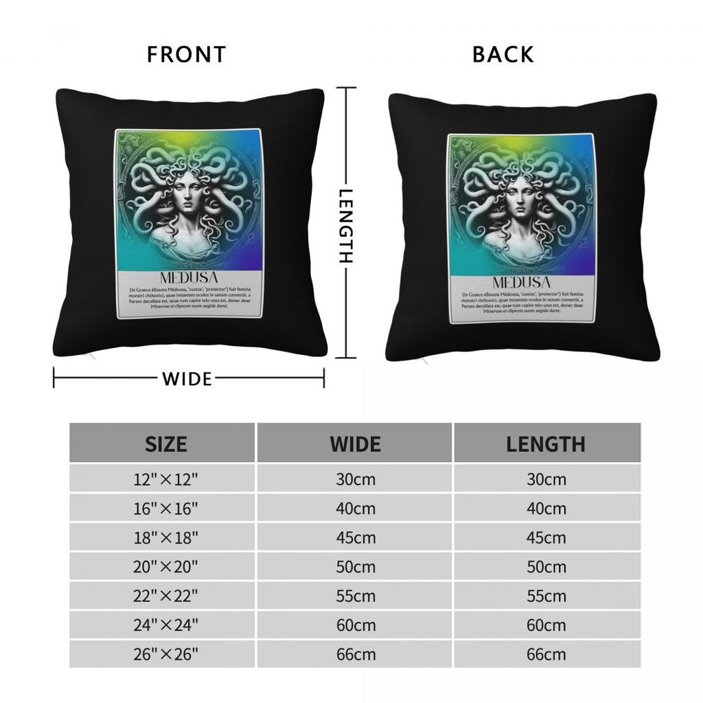 Ancient Greece Medusa Gorgon Vintage Style Square Pillowcase Cushion Cover Pillow Case Throw Pillow Cover for Home Bedroom Car