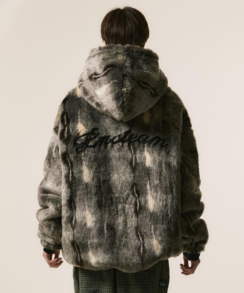 Lmc Team Faux Fur Hooded Jacket Black