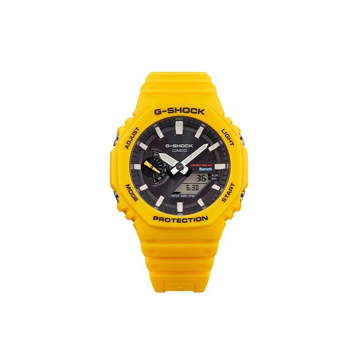 Casio G-Shock Classic Octagonal Carbon Fiber Core Protective Dual Display Waterproof Sports Quartz Watch Men watches Black GA-B2100C-9APR