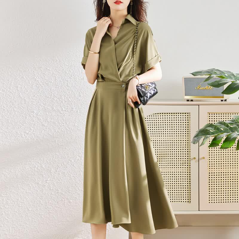 Women s Summer A-Line Shirt Dress S