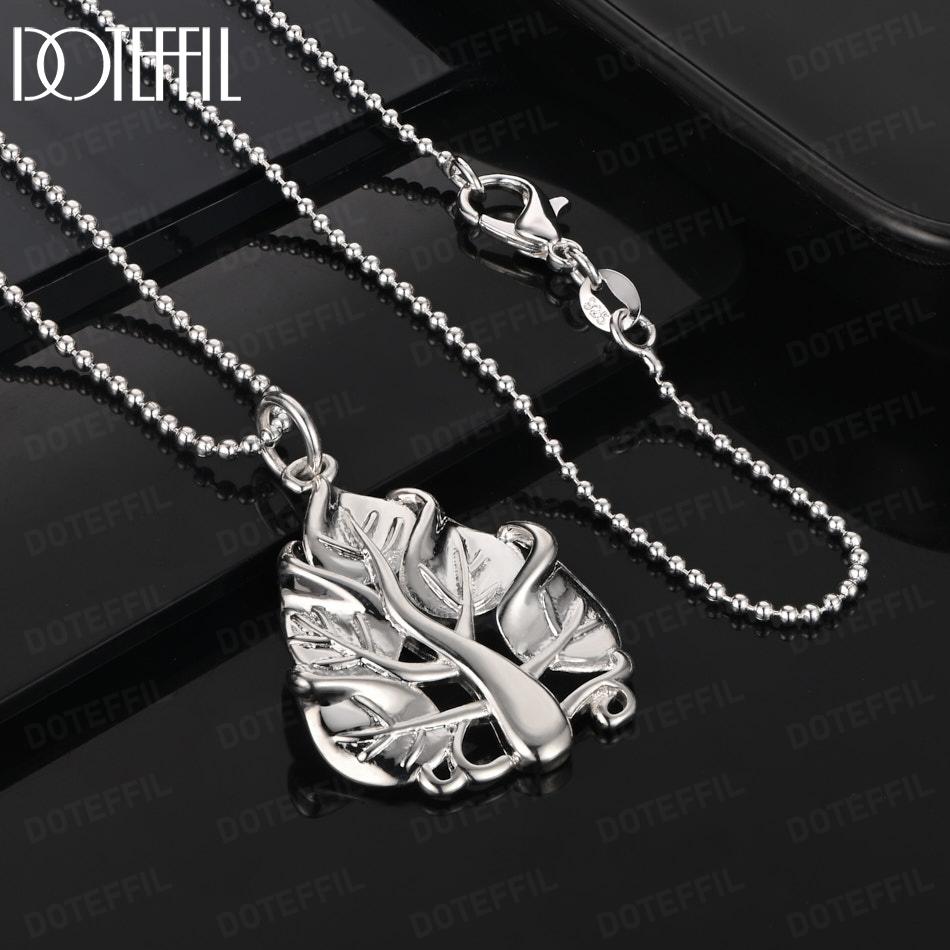 925 Sterling Silver Fashion Jewelry Tree-Shaped Pendant Necklace