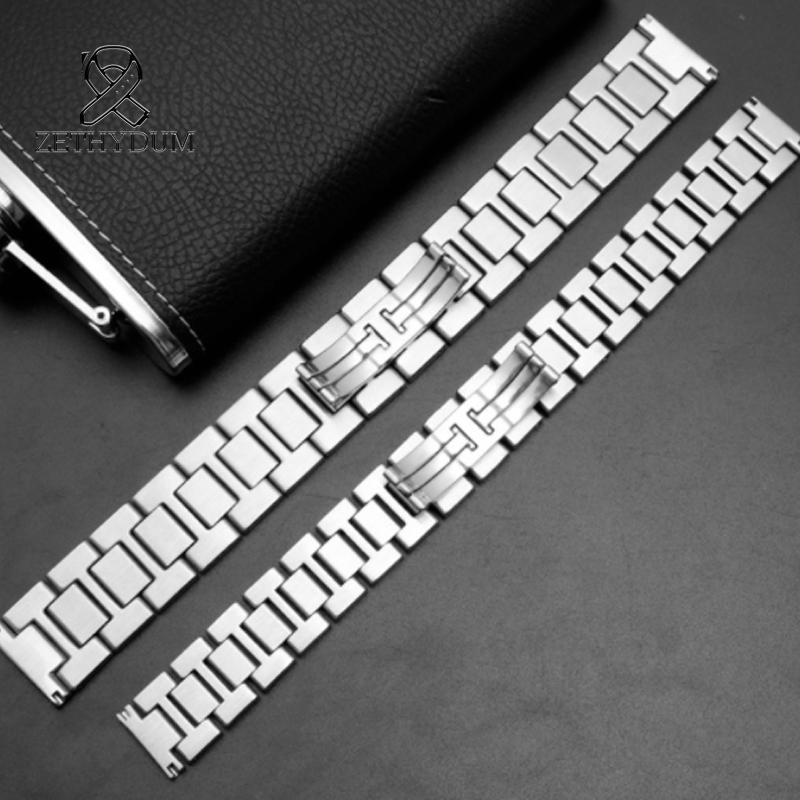 Armband Für Cartier TANk SOLO Serie Originalversion Solide Feinstahl-Uhrenketten-Zubehör Flache Schnittstelle 16 17,5 20 22mm