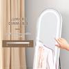Full-Length LED Arched Mirror, 3 Colors, Memory Function, 150 x 40 cm, Silver