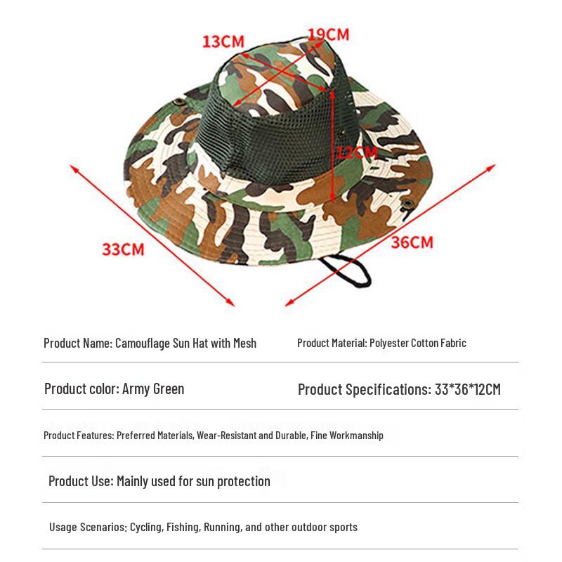 Ruichun Camouflage Mesh Sun Hat