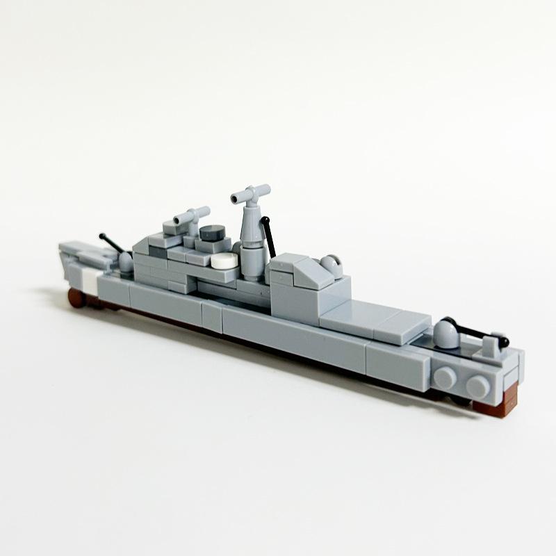Military Series Sea Destroyer Building Block Warship Battleship Assembly Toy Compatible Set