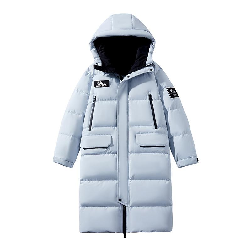 Down jacket men's new winter thickened warm hooded down jacket long casual fashion trendy coat