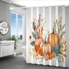 Autumn Pumpkin Shower Curtain - Water-Resistant Polyester, Digital Print, Animal & Cartoon Themed, All-Season Bathroom Accessory