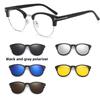 Polarized Sunglasses Clip-On Magnetic Attachable Uv Protection Fashionable Colorful Sunglasses Myopia Glasses Oval Frame