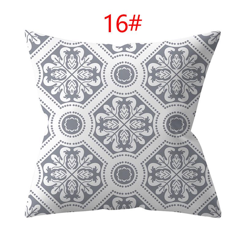 18 Inch Throw Pillow Home Decor Geometric Elements Lumbar Pillow Case Gray Cushion Cover Sofa
