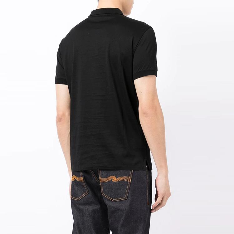 Emporio Armani FW21 Label Short Sleeve Polo Shirt Men Tops Black 6K1FCQ-1JTUZ-999
