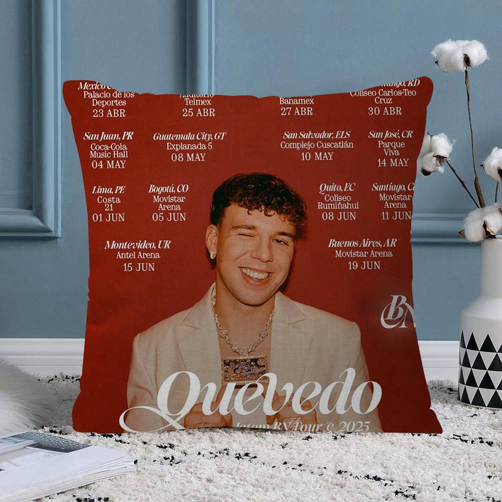 

PC New Album Buenas Noches Quevedo Cushion Cover Inches Farmhouse Decor Home Throw Pillow Covers for Couch Decorations 30x30 cm