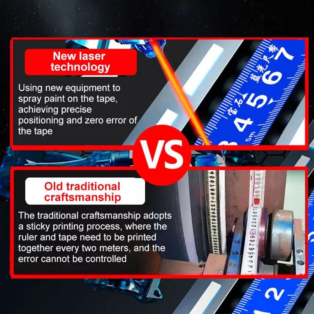 Fluorescent Steel Tape Measure - Self-Locking High Precision Metric Ruler  Wear-Resistant  Retractable Measure Tools