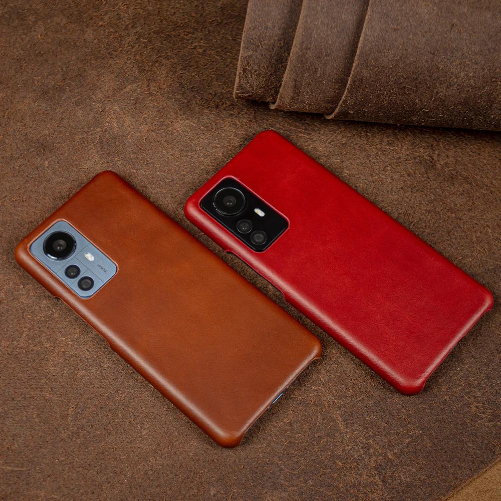Genuine Leather Phone Case For Xiaomi 17T Pro Hand Made Oil Wax Cover Pattern Mi 12X 12Pro 12S Ultra 12Mini 12 Lite Poco Series