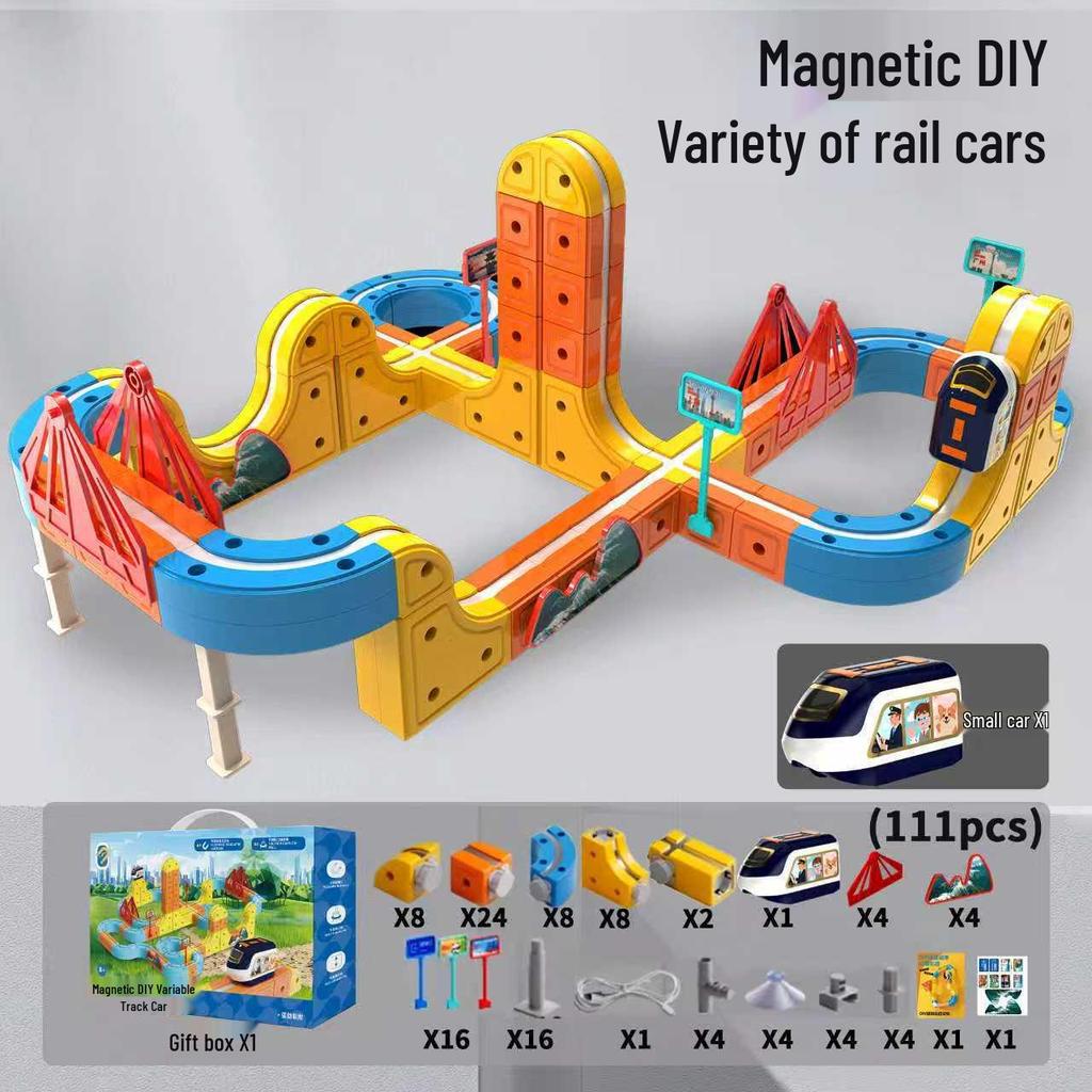Electric Magnetic High-Speed Train Set for Kids - DIY Changeable Track Toy