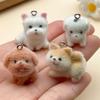 Mix 2/5pcs Resin Flocking Animal Puppy Pendant Accessories, DIY Necklaces, Earrings, Keychains, Jewelry Making Fashion Accessori