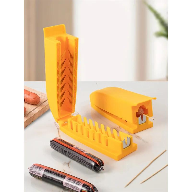Hot Kitchen Sausage Slicer Tool PP+Stainless Steel Multifunctional Dog Slicer Sausage Cutter Vegetable Strawberry Slice Tools