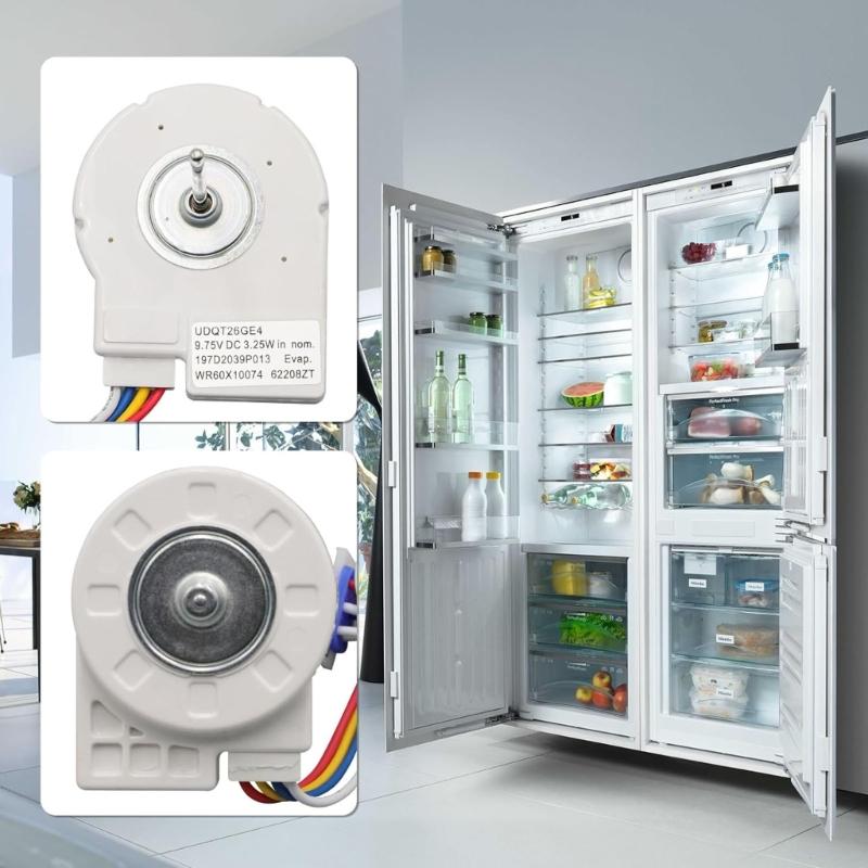 Energieeffizienter Verdampferlüftermotor WR60X10074 Kunststoffstruktur Geeignet für den Einsatz in Haushalts- und Gewerbekühlschränken