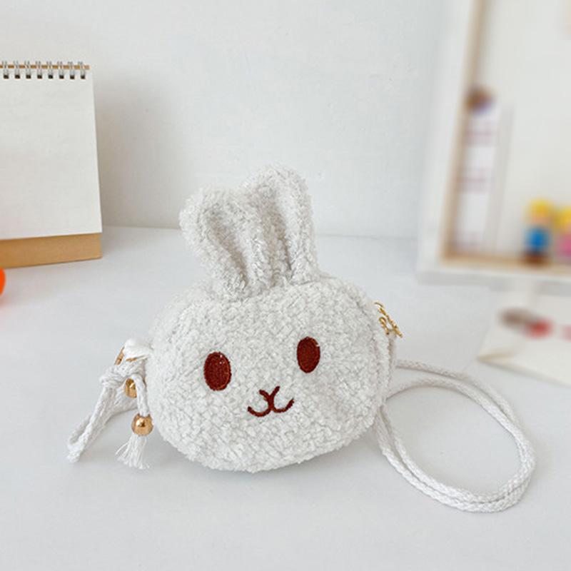 Children's Cute Plush Bunny Bag Girls Waist Bag Gradient Color Chest Bags Autumn winter Child Waist Belt Bag Cartoons Purse