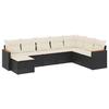 VidaXL Salon de Jardin avec Coussins 8 pcs, Canapés de Terrasse, Ensemble de Meubles de Patio, Mobilier d'Extérieur, Noir 3226245