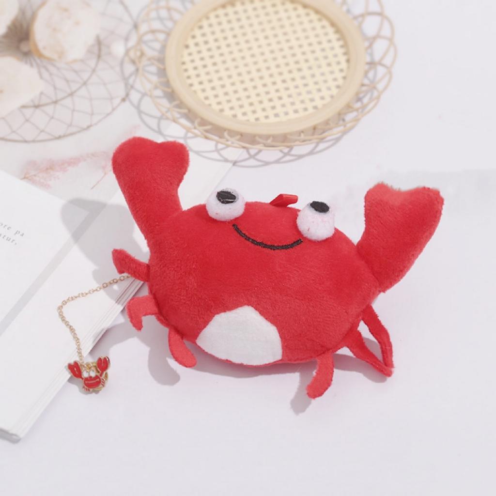 Cute Red Crab Plush Keychain Cartoon Lobster Doll Bag Pendant Charm Gift