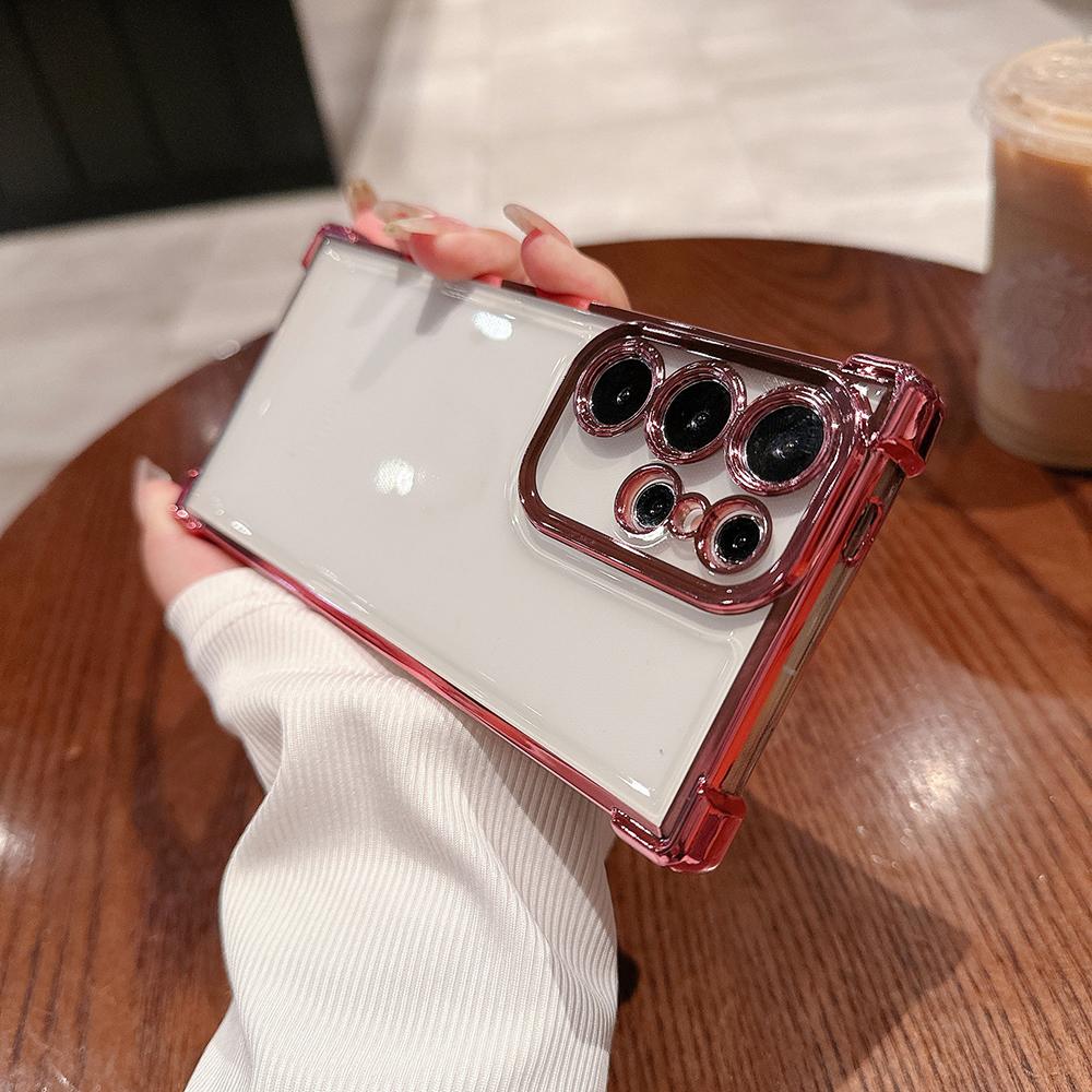 Elektrolyticky pokovené průhledné ochranné pouzdro Four Corners Anti Drop pro Xiaomi Poco Redmi