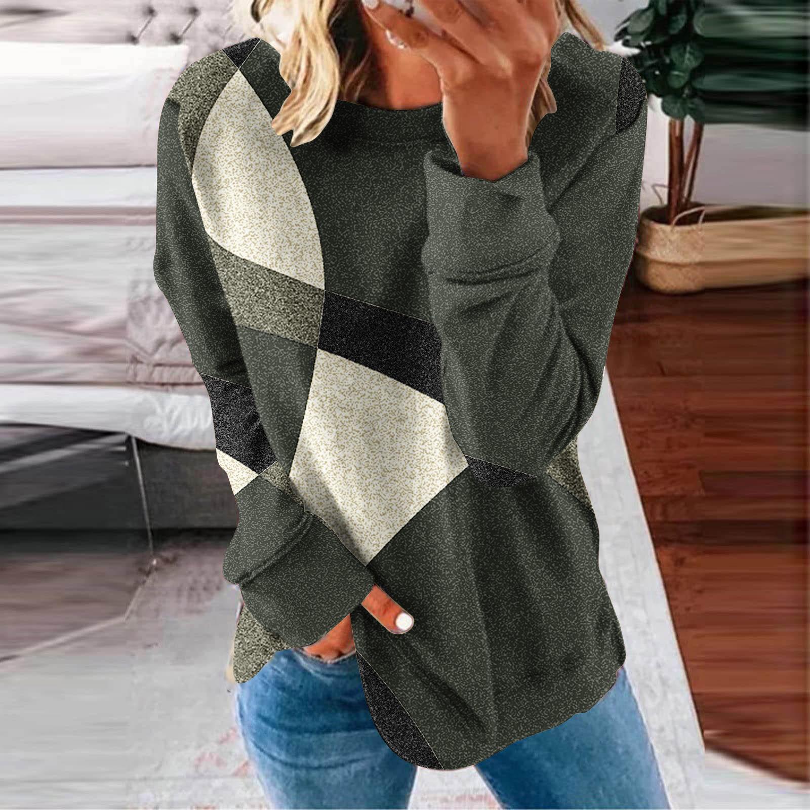 

Женская мода толстовка с капюшоном с геометрическим принтом, толстовки с длинными рукавами, толстовка с круглым вырезом, женские толстовки с капюшоном, женские осенние топы 4XL