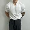 Men S Slim Fit V Neck Short Sleeve Ice Silk T Shirt Old Money Style For Summer