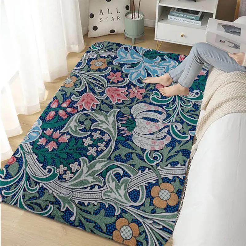 William Morris Strawberry Bathroom Rug Retro Style Carpet For Living Room Kitchen Bedroom Hotel Decor Non-Slip Floor Mat Doormat