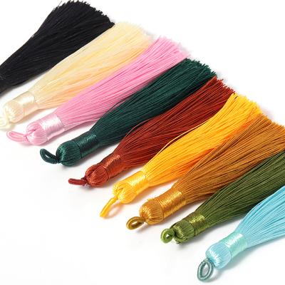 10pcs 8-9cm Tassel Earring Charm Colorful Cotton Silk Brush Making Sati Tassels Pendant DIY Jewelry Findings Handmade Crafts