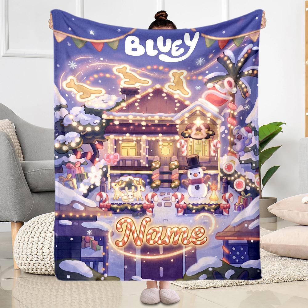 Christmas Friends Celebration Personalized Name Blanket Lightweight Customizable Blanket Comfortable Great for Chair Bed Sofa Living Room
